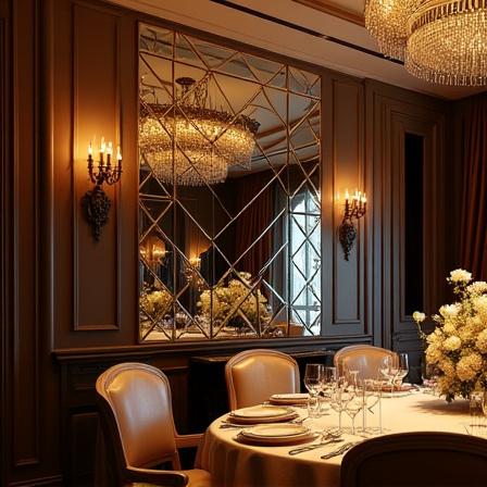 Cermin wajik bevel untuk ruang makan mewah